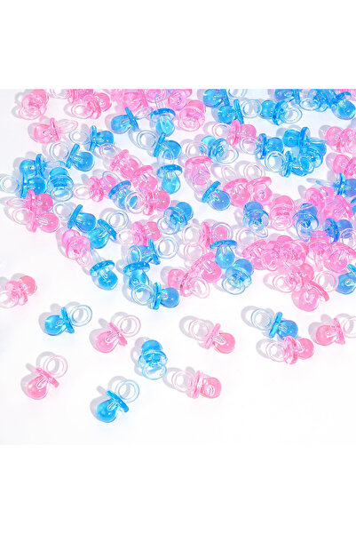 choice2 100PCS MIX 100PCS Mini Acrylic Blue Pink Pacifier Nipple Baby Shower ...