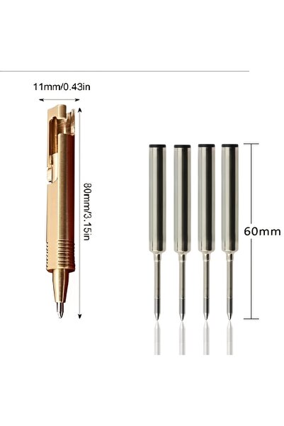 Choice3 huangtong5 bixin Creative Mini Brass Pen Portable Travel Pocket Pen A...