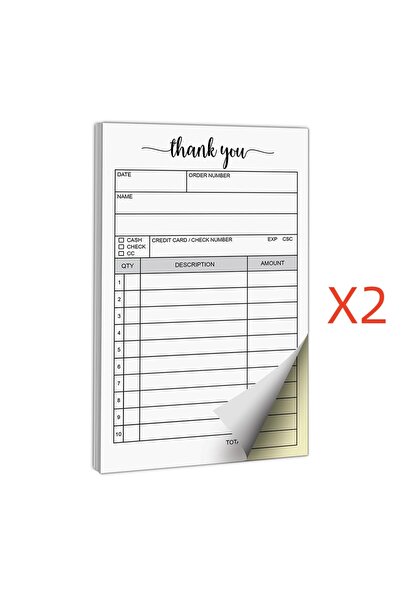 Choice 2pcs Bview Art 2-Part Carbonless Receipt Book - Duplicate Sales Order ...