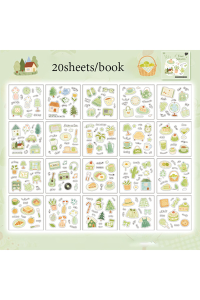 Choice S31320-2 Mr.Paper 20 Sheets/Book Four Seasons PET Sticker Book, Cute C...