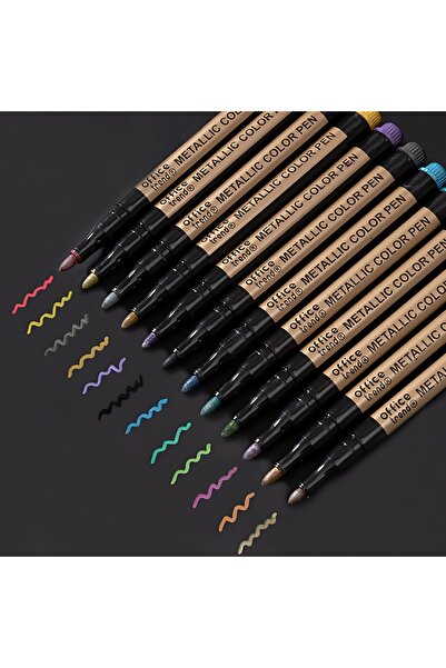 Choice 10pcs 10Pcs Metal Marking Pens, Medium Point Metallic Marker Pens for ...