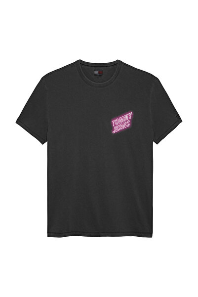 Tommy Hilfiger Tricou bărbătesc cu mânecă scurtă, cu imprimeu la spate, guler...