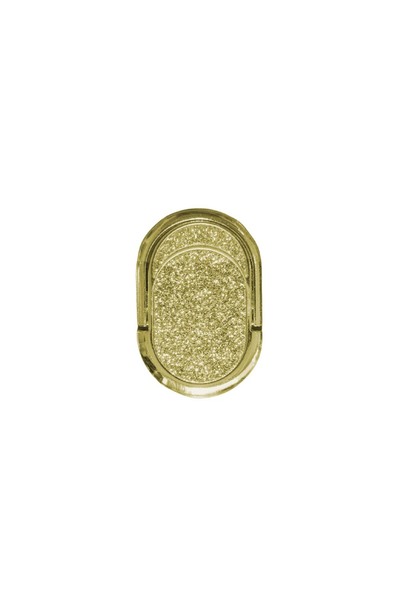 OEM Αυτοκόλλητο Δαχτυλίδι Κινητού Μαγνητικό Ring Glitter Οβαλ Χρυσό