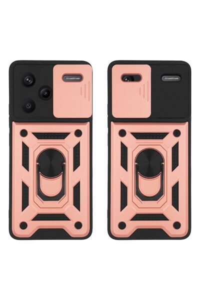 Sonique Θήκη Ring Armor CamPro για Xiaomi Redmi Note 13 Pro Plus 5G Ροζ Χρυσό