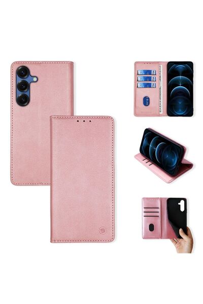 Sonique Θήκη Πορτοφόλι Vintage Magnet Wallet Samsung Galaxy S25 Plus Ροζ Χρυσό