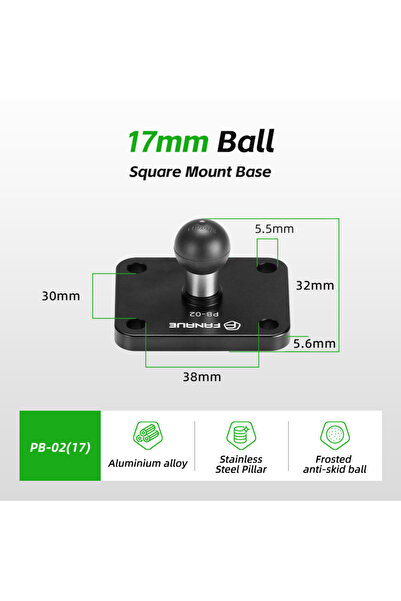 choice2 PB-02(17) FANAUE 1 Inch Ball Adapter Aluminum Alloy 25/20/17mm Automo...