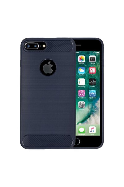 Sonique Θήκη Σιλικόνης Carbon Brushed Apple iPhone 7 Plus Μπλέ