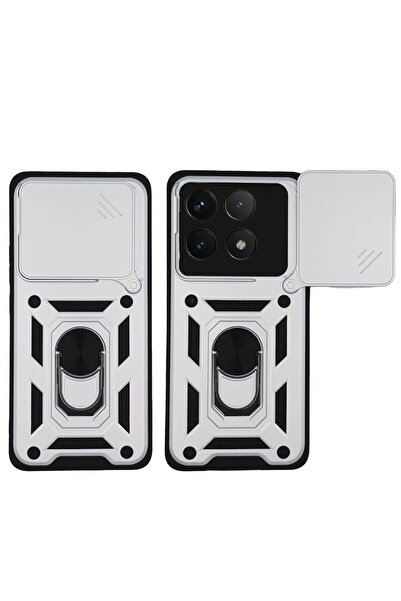 Sonique Θήκη Ring Armor CamPro για Xiaomi Poco F6 Pro 5G Ασημί