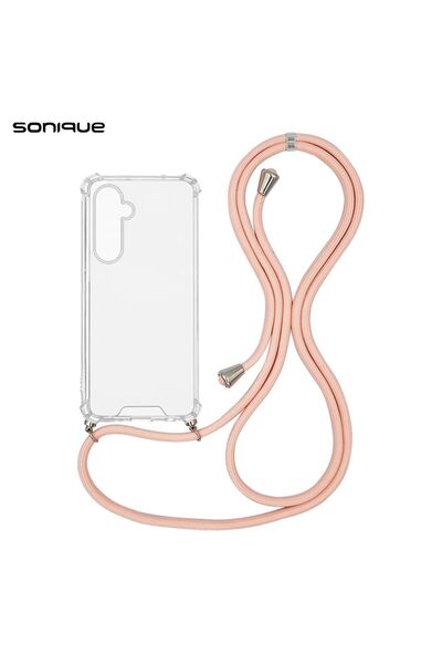 Sonique Θήκη Σιλικόνης με Κορδόνι Armor Clear Samsung Galaxy S25 Plus Ροζ