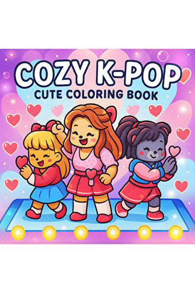 Choice MULTI COZY K-POP Coloring Book for Adults Featuring Cute Cozy Daily Ac...