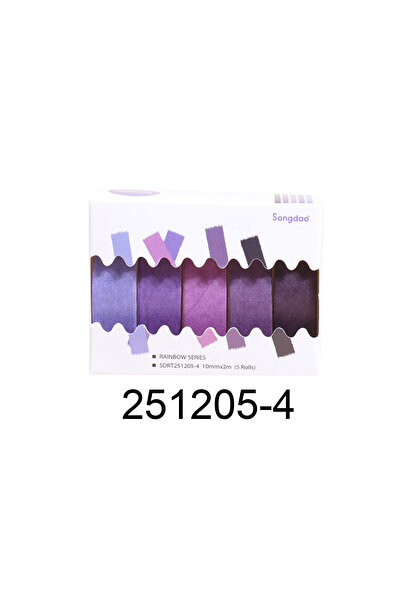 Choice7 251205-4 مجموعة من 5 لفات شريط واشي ملون رفيع بعرض 10 مم (0.4 بوصة) و...