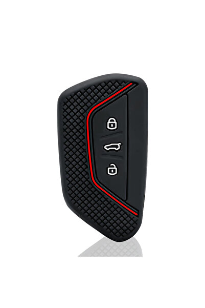 Choice Red Line Silicone Car Key Fob Chain Case Cover For VW Golf 8 ID.3 ID.4...