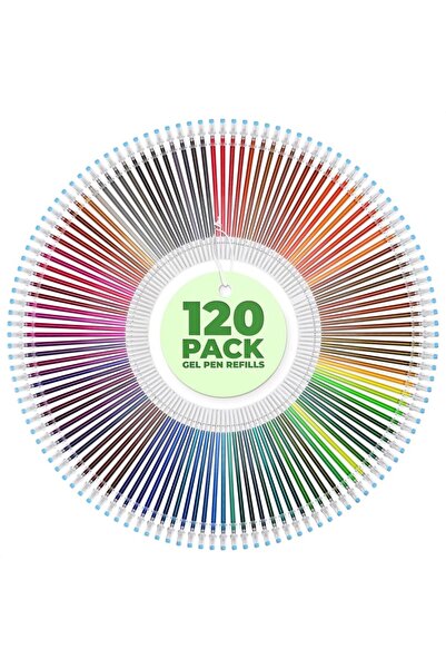 Choice أقلام جل متعددة الألوان براقة، 120 قطعة، سمك الخط 0.8 مم، مناسبة للاست...