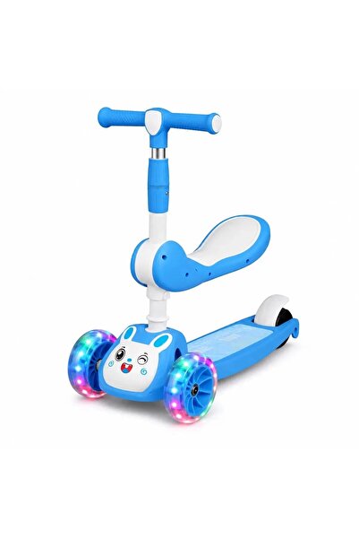 SARALMA Trotineta 3 in 1 pentru copii cu scaun detasabil, roti luminoase si d...