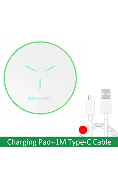 Choice6 شاحن لاسلكي أبيض من VIKEFON مع كابل بقوة 15 واط، حامل هاتف LED للمكتب...