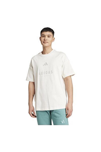 adidas Tricou bărbătesc cu mânecă scurtă, cu grafică brodată All SZN, mărimea M.