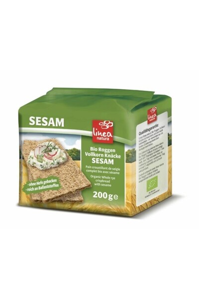 Linea Natura Organic crispy bread made from wholemeal rye flour with sesame, ...