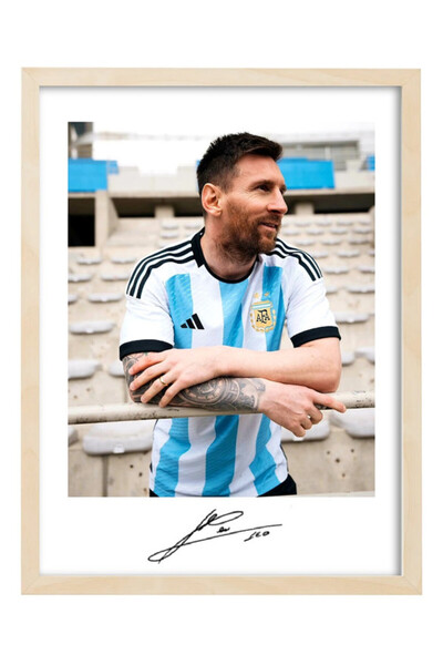Boomah Accessories FIFA World Cup Lionel Messi Argentina Autographed Poster w...