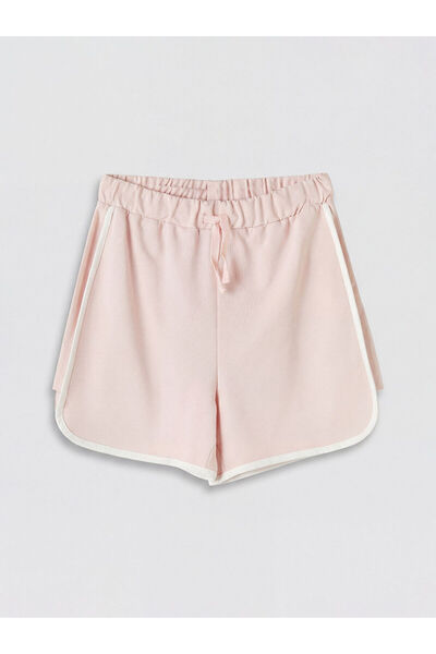 LC Waikiki Two Mt Shop Quality Lcw Kids Pink Girls' Shorts with Side Stripes