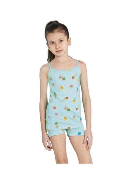 Yağmur Giyim Set boxer pentru fete cu model marin ELM 8056