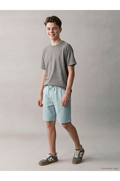 LC Waikiki Vizyon New Season Boys' Piqué Shorts with Elastic Waist