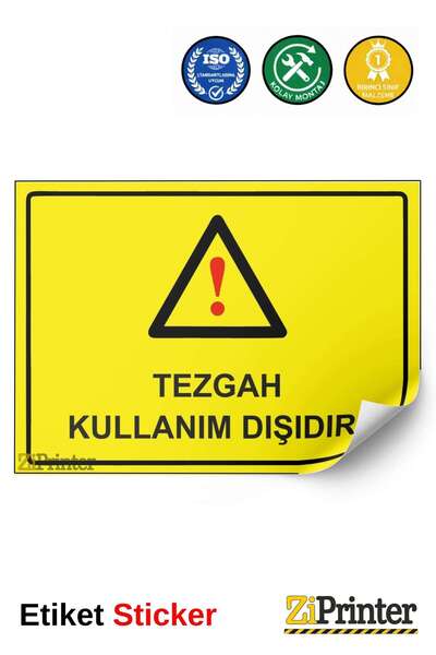 ZiPrinter المنضدة غير مخصصة للاستخدام! ملصق لافتة تحذيرية isg مقاس 70x100 سم