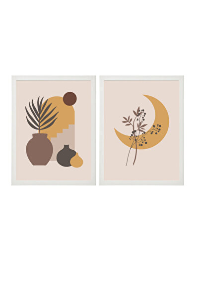 Boomah Accessories Set of 2, Mid Century Modern Art, Boho Decor, Landscape, N...