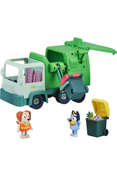 bluey Garbage Truck - 2.5" and Bin Man poseable Figures with Playset, Multicolor