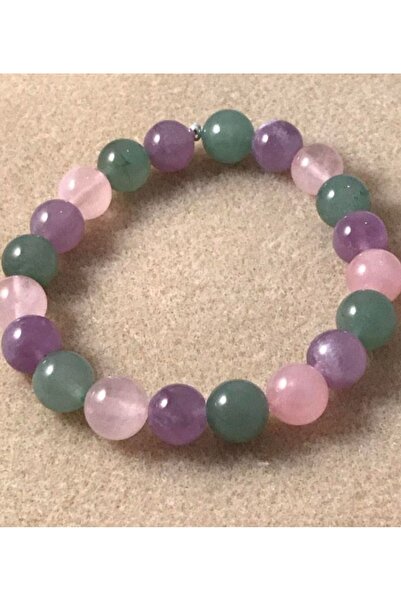 Zodyak Doğal Taş Amethyst Quartz Aventurine Women's Modern Bracelet