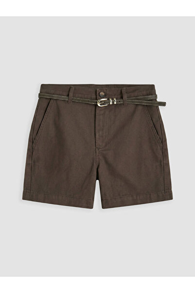 LC Waikiki Nevavm Women's Jean Shorts with Belted Waist with a Difference