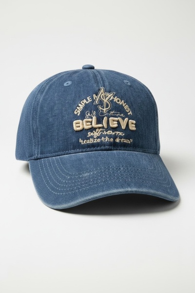Aware Time Unisex Özle Washed Denim Cap Hat