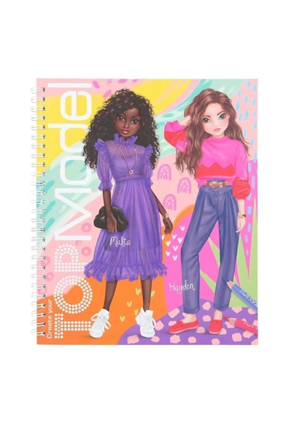 TOYFEST Top Model Kız Çocuk Spiral Aktivite Defteri Çizim Boyama Tasarım Kitabı