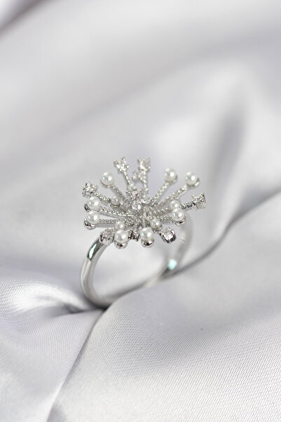 Generic Brand Stylish Silver Color Dandelion Model Zircon Stone Women's Ring ...