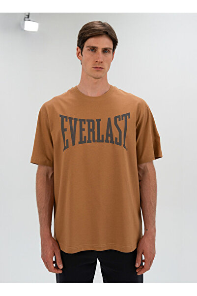 EVERLAST TM0045 428-Ever Classics Comfort Μπεζ Ανδρικό T-Shirt με λαιμόκοψη π...
