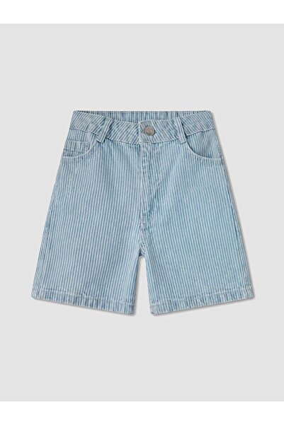 LC Waikiki Lcw Kids Striped Girls' Jean Shorts
