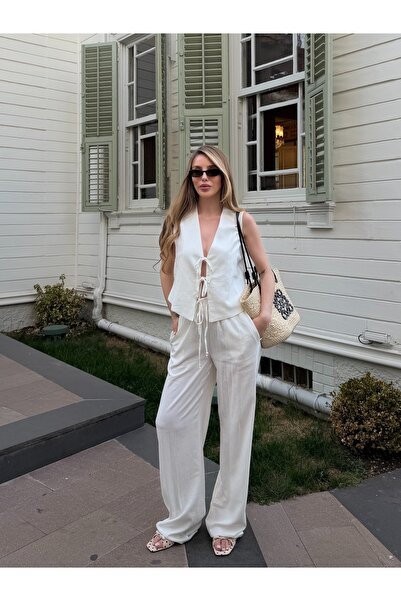 Laluvia Set de pantaloni și vestă Selva albă, 100% bumbac - 8486