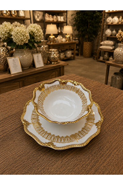 hediye Esterhomedecor 6-Person 12-Piece Porcelain Snack Bowl Set