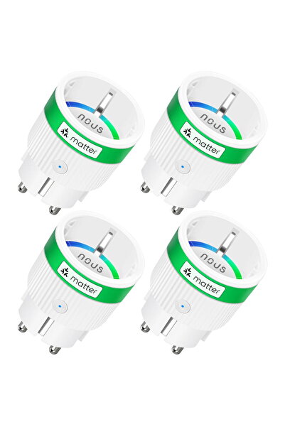 Nous Set of 4 smart plugs A8M, Wi-Fi, matter, 16A, Energy consumption monitoring