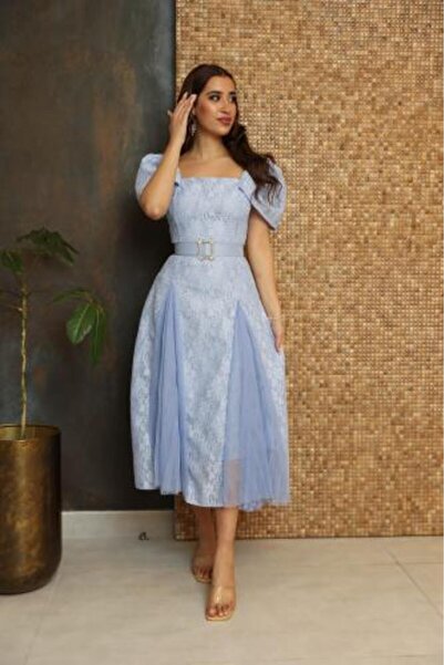 it's Mine Lace dress with tulle pleats