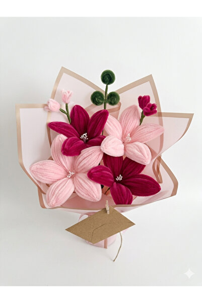 Flower desıgn by Merve El Yapımı Şönil Çiçek Buketi - Kadife Buket Hediyelik