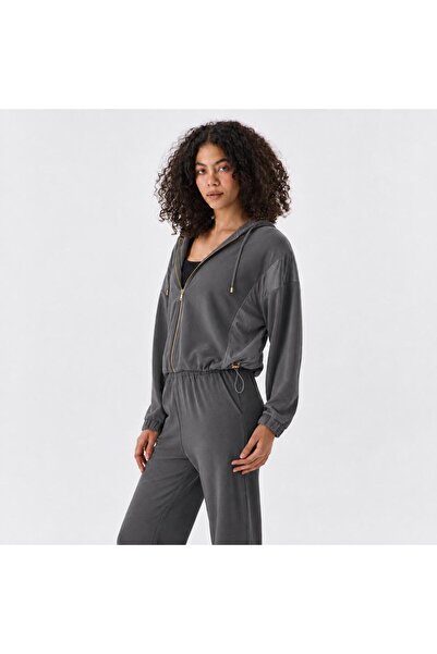 Mİ TİA ATELİER Modal Fabric Hooded Top and Bottom Tracksuit Set Ah-Y72062Mta