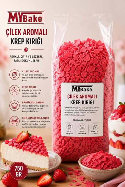 MY BAKE MYBake Çilek Aromalı Krep Kırığı 750 GR