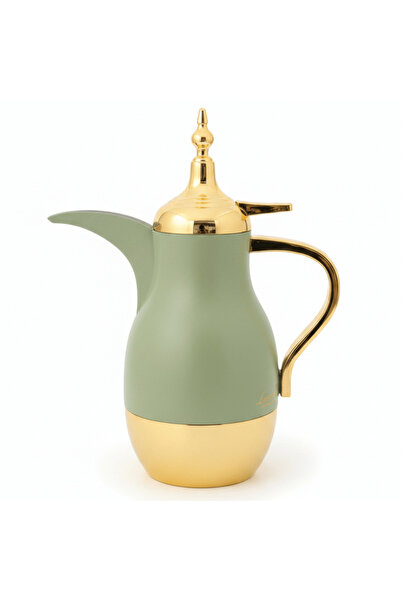 Lavin Vacuum Flask 1 Litre – Sage Green & Gold Dallah