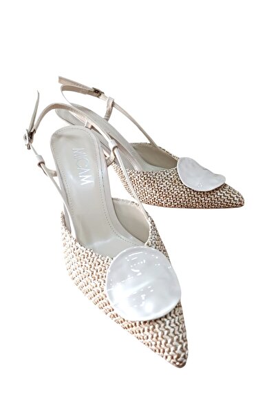 Marka Mıcam 6783 Women's Buckle Detailed Pointed Toe Open Back Heeled Stilett...