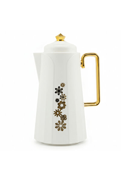 ROYALFORD Vacuum Flask 1 L – Off-White & Gold Floral