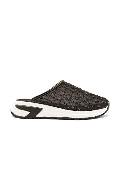 Mamito Ayakkabı Ln 06-26 Mesh Stone Detailed Flat Sole Slippers