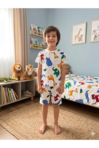 deve kids Dečački pamučni letnji tanki komplet pidžama sa kratkim rukavima i ...