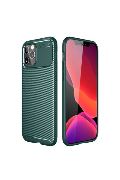 OEM Apple iPhone 11 Pro Max Case Auto Focus Carbon Cover - Green