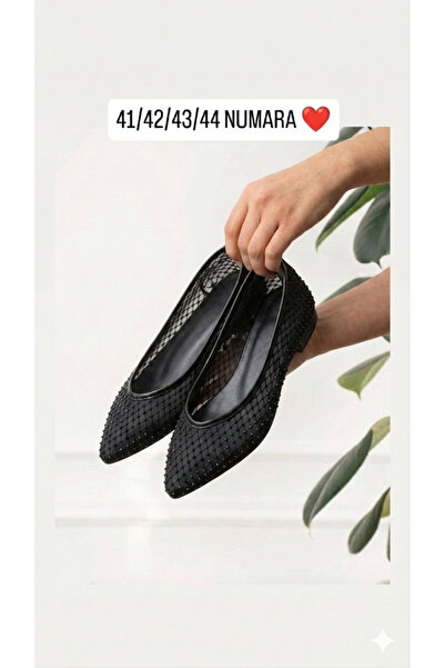 CICIKIZ Işıl, Pointed-Toe, Low-Heel, Mesh Upper with Shiny Stone Details on t...