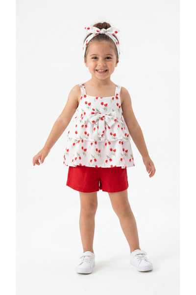 Mışıl Kids Tulip Printed Bandana Girl's Set